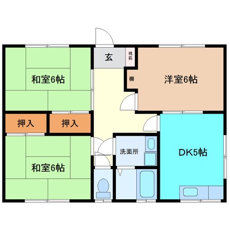 通揚 徒歩5分 1階の物件間取画像